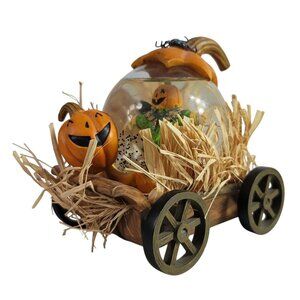 Debbie Mumm Halloween Water Globe Scarecrow Pumpkin Jack O'Lantern Chariot 2008